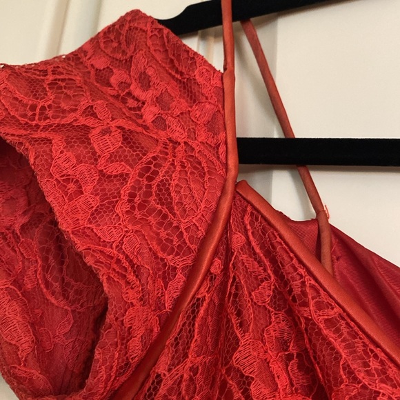 RARE 1950s Fazzi by Howard Norm California Red Lace Cocktail Dress - Picture 9 of 11